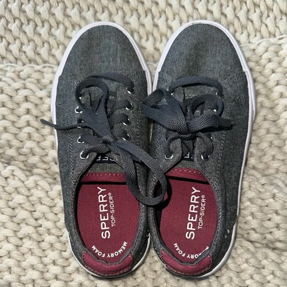 Sperry Gray and Red Sneakers Casual Low-Top - Picture 6 of 6